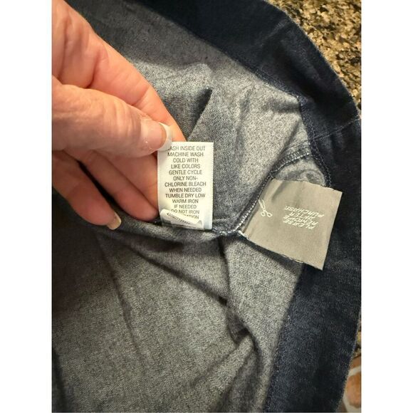 Dana Buchman Chambray Denim Dress Gold Metallic Neckline Sz. 14 - Picture 10 of 10